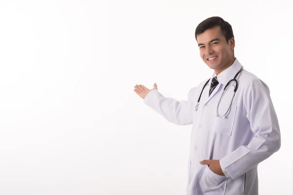 Médico Sexo Masculino Apresentando Mão — Fotografia de Stock