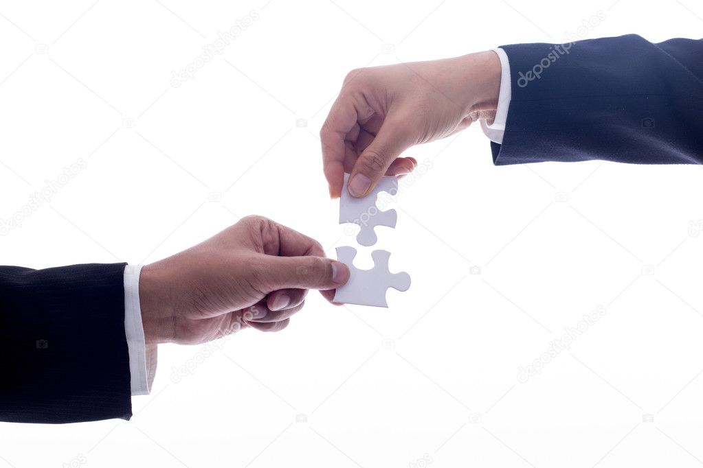 Businessman handshake for agreement with partnership to agree their business.