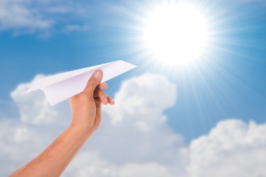 Kağıt Uçak özgürlük el ile yaratıcı ve düşünün için