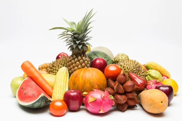 Tropical Fruits Isolated White Background — Stock Photo, Image