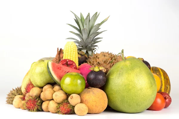 Tropical Fruits Isolated White Background — Stock Photo, Image