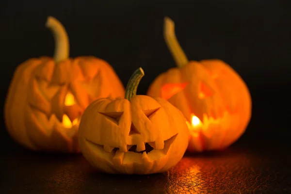 Cadılar Bayramı Balkabağı Fener Korkutucu Yüz Ekim Ayında — Stok fotoğraf