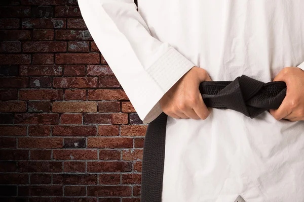 Martial Arts Black Belt Taekwondo Suit — Stock Photo, Image