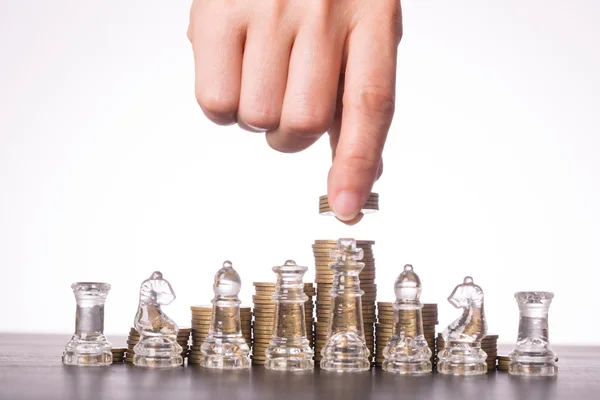 Pieniądze szachy gry biznesowej . — Zdjęcie stockowe