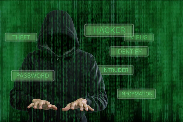 Computer hackerpreparing voor kappen — Stockfoto