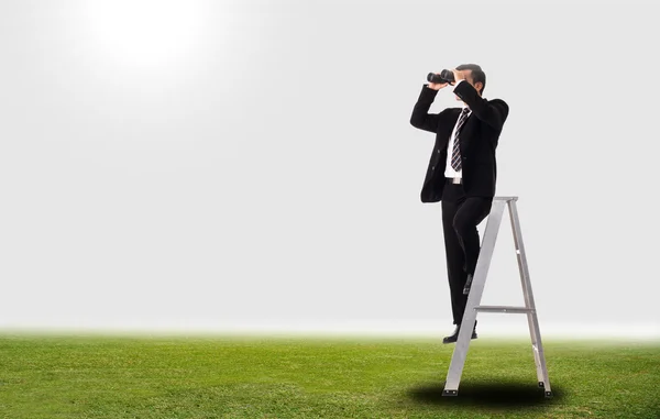 Business vision looking forword with binoculars