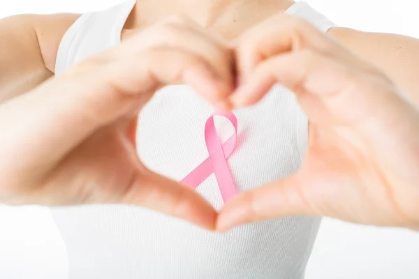 Rosa Cinta de conciencia de cáncer de mama celebración — Foto de Stock