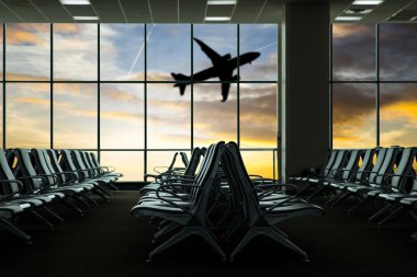 Uçak havaalanından terminal görünümünü al