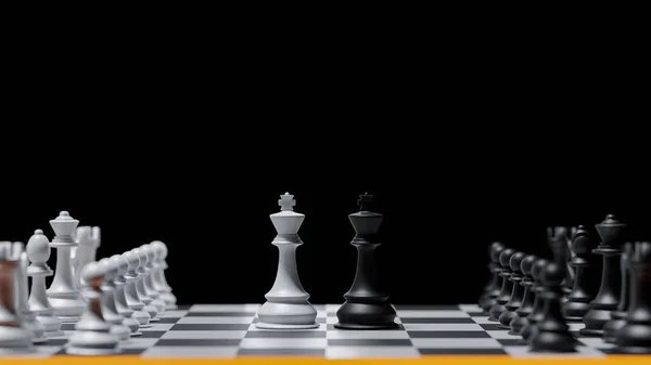 3D rendering different for competition king  versus chess. Advantage leadership for challenge and fight business .