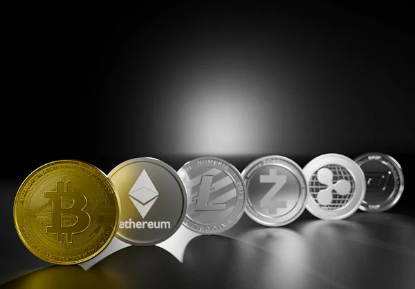 Cryptocurrency Bitcoin Απόδοση Για Την Πληρωμή Της Παγκόσμιας Οικονομίας Curcuit — Φωτογραφία Αρχείου