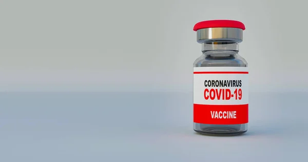 3D rendering vaccine for injection to prevent coronavirus covid-19.Product vaccine bottle syringe concept a dose for people.