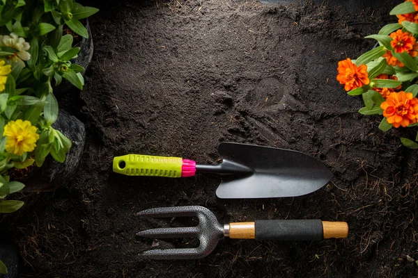 Gardening Tools Beginning Your Small Garden Plant Equipment Agriculture Set — Stock Photo, Image