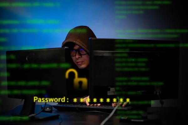 Κώδικας Τύπου Hacker Και Πρόγραμμα Για Σύστημα Hack Και Τον Royalty Free Φωτογραφίες Αρχείου