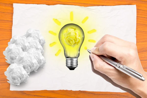 Writing your idea on paper crumpled — Stock Photo, Image