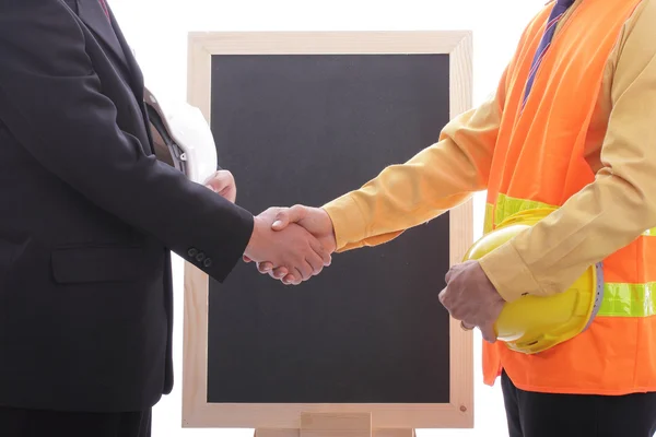 Ingenieur bespreken en presenteren van zijn baan voor voorbereiden — Stockfoto