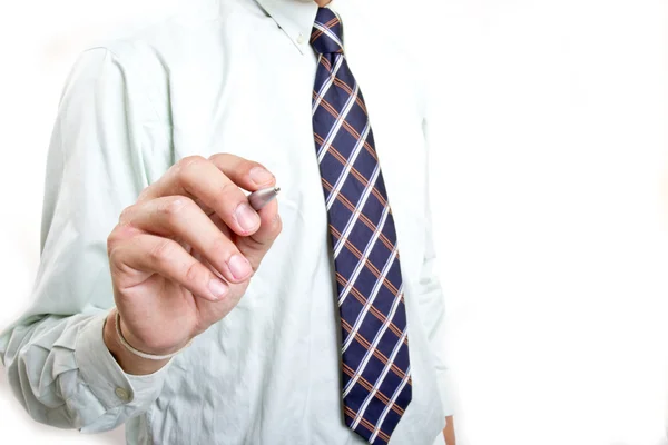 Businessman writing growing graph — Stock Photo, Image