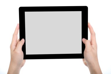 Holding kadınlar tablet pc yapmak için bir şey 