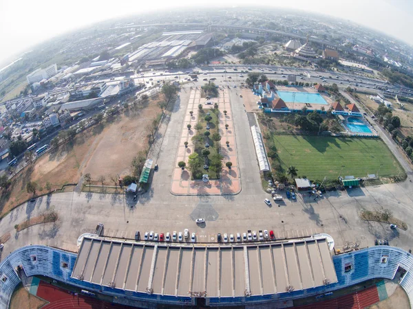 PATHUMTHANI, TAILANDIA 16, 2015: Vista aérea del Thupatemee Stadiu —  Fotos de Stock