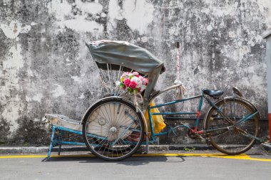 George Town, Penang, Malezya - yaklaşık 26 Mart 2015: Trishaw vint