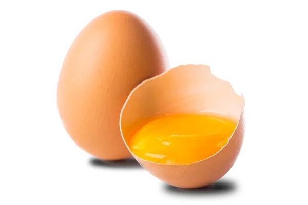 Broken egg isolated placed — Stock Photo, Image