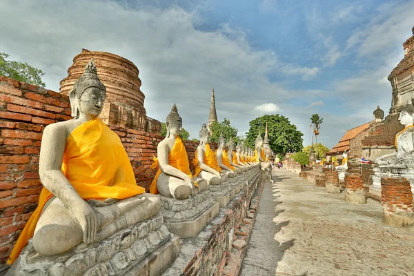 Прекрасное время в храме Аюттхая в Таиланде — стоковое фото