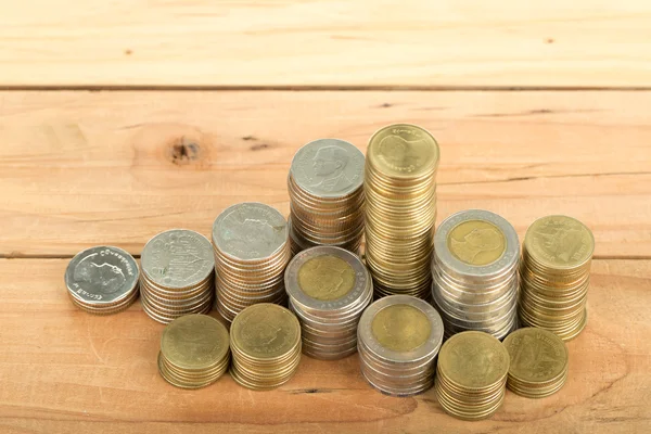 Empilhar dinheiro moeda — Fotografia de Stock