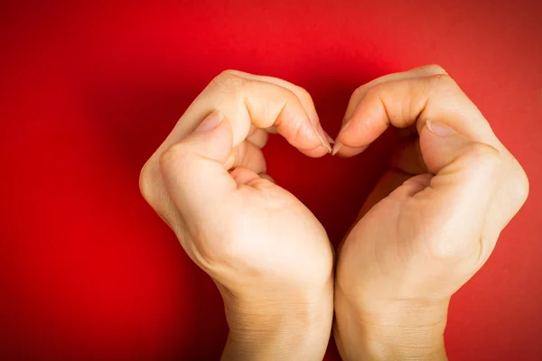 Female Hand Hands Heart Valentine Day — Stock Photo, Image