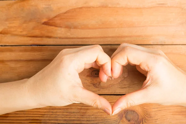 Female Hands Hands Heart Valentine Day — Stock Photo, Image