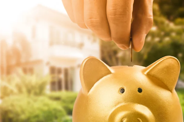 Money Prepare Buy House Piggy Bank Concept — Stock Photo, Image