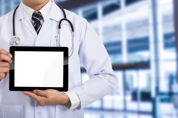 Doctor holding tablet for show blank screen — Stock Photo, Image