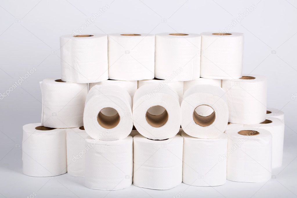 toilet paper roll with white background.