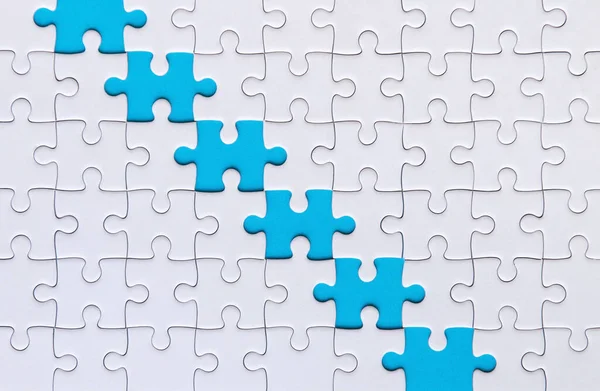 Puzzle Kawałki Siatki Układanki Biały Kolor Sukces Mozaika Rozwiązanie Szablon — Zdjęcie stockowe