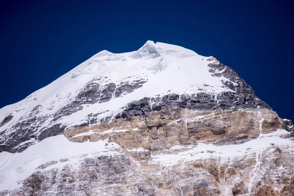 Belo Pico Montanha Neve Com Céu Azul Yading Reserva Natural — Fotografia de Stock