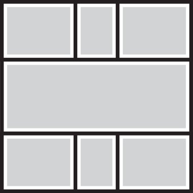 Fotoğraf ve resimler için vektör çerçevesi, fotoğraf kolajı, bulmaca