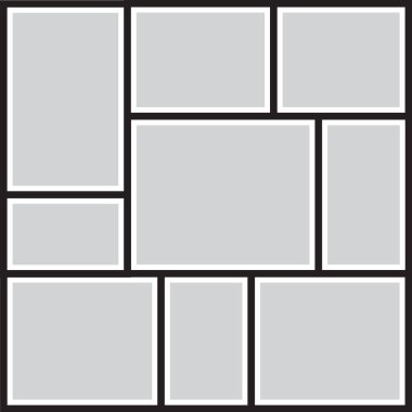 Fotoğraf ve resimler için vektör çerçevesi, fotoğraf kolajı, bulmaca