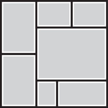 Fotoğraf ve resimler için vektör çerçevesi, fotoğraf kolajı, bulmaca