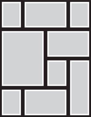 Fotoğraf ve resimler için vektör çerçevesi, fotoğraf kolajı, bulmaca