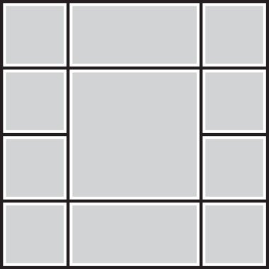 Fotoğraf, resim, fotoğraf kolajı yapbozu için vektör çerçevesi