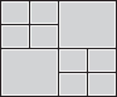 Fotoğraf, resim, fotoğraf kolajı yapbozu için vektör çerçevesi