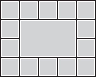 Fotoğraf, resim, fotoğraf kolajı yapbozu için vektör çerçevesi