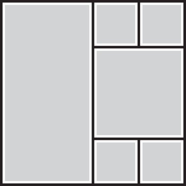 Fotoğraf, resim, fotoğraf kolajı yapbozu için vektör çerçevesi