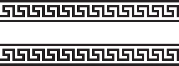 Ornamen Yunani Tak Berjahit Hitam Dan Putih - Stok Vektor