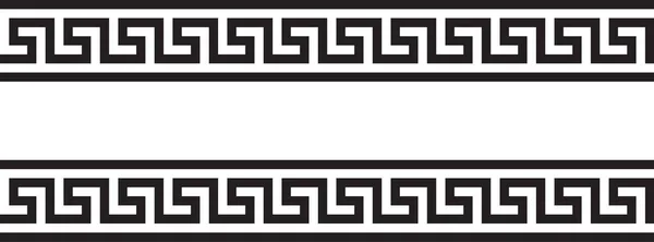 Ornamento Seamless Vectorial Grego Preto Branco — Vetor de Stock