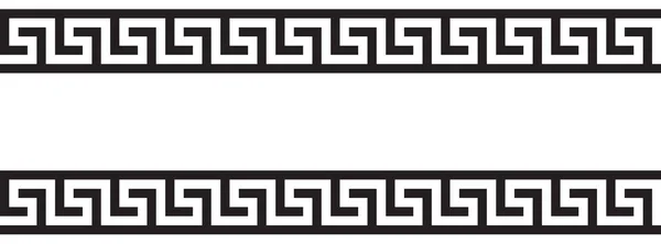 Ornamento Seamless Vectorial Grego Preto Branco — Vetor de Stock
