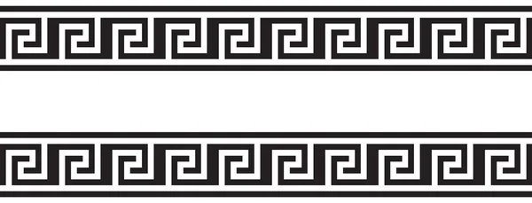 Ornamento Seamless Vectorial Grego Preto Branco —  Vetores de Stock