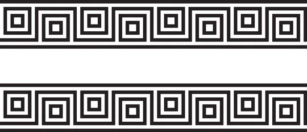 Безшовні Векторні Грецькі Орнаменти Чорно Білі — стоковий вектор