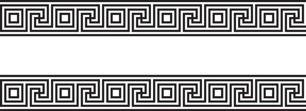Ornamento Seamless Vectorial Grego Preto Branco — Vetor de Stock