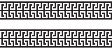 Kusursuz vektörel Yunan süsü siyah ve beyaz