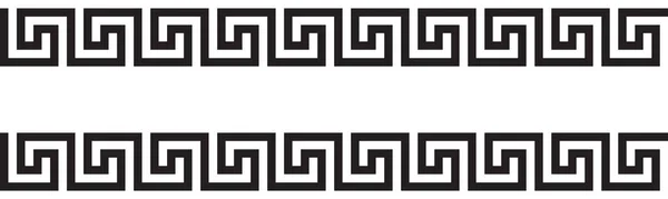 Ornamento Seamless Vectorial Grego Preto Branco — Vetor de Stock