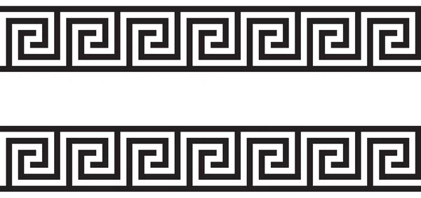 Ornamento Seamless Vectorial Grego Preto Branco — Vetor de Stock